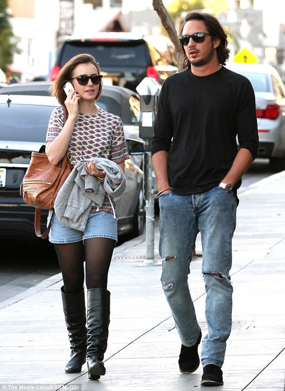 Lily Collins with cool, talented, Boyfriend Matt Easton 