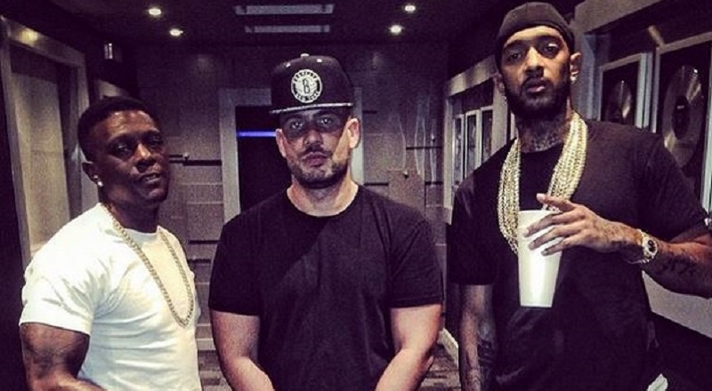 Foto van Nipsey Hussle  & zijn vriend DJ Drama