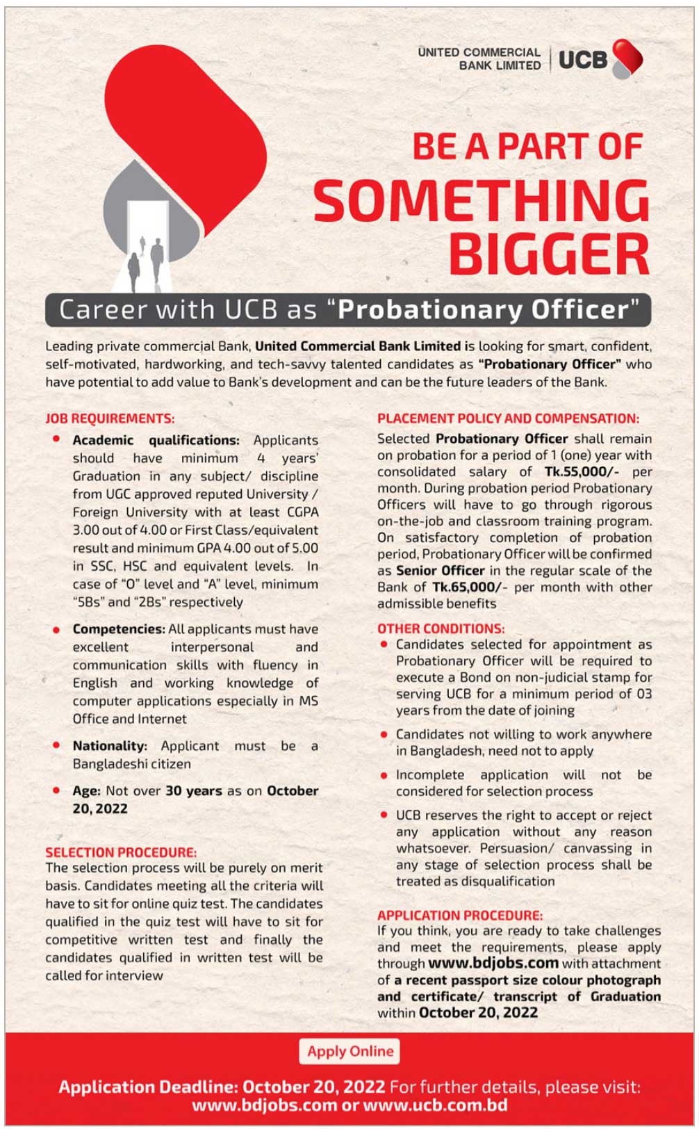 United Commercial Bank Job Circular 2022