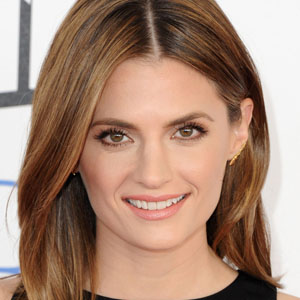 Stana Katic 2024 Hellbraun Haar & formal Haarstil.
