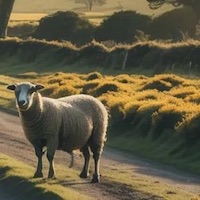 A sheep standing in a field