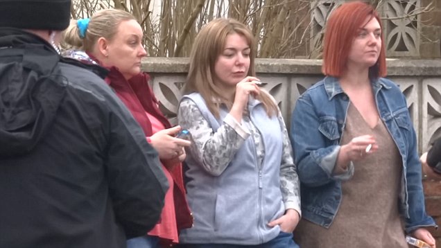 Gemma Whelan smoking a cigarette (or weed)
