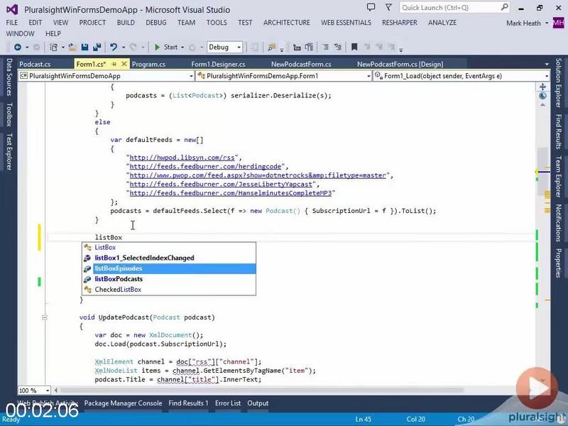 Pluralsight Windows Forms Best Practices