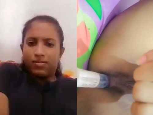 sextx Young Tamil Girl Try to fuck herself anal with dildo