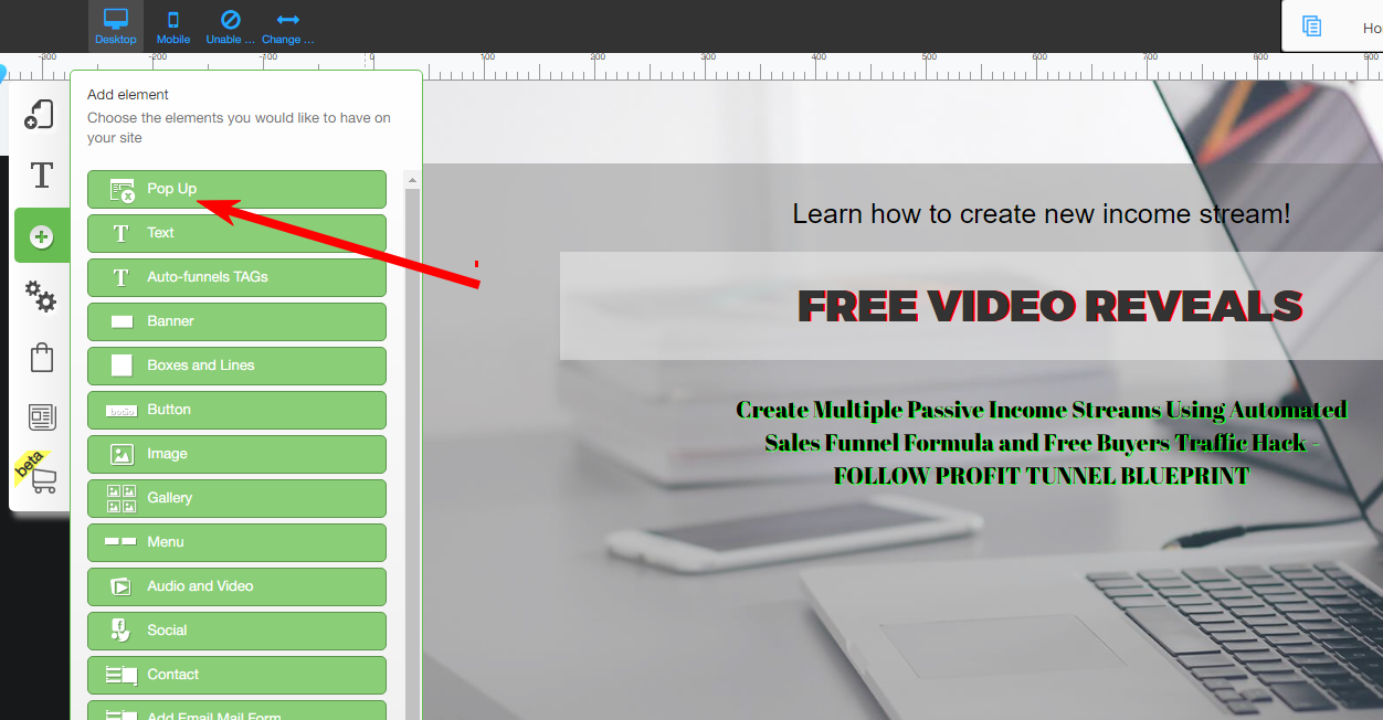 how to create Exit Intent Pop Up with Builderall how to create Exit Intent Pop Up with Builderall