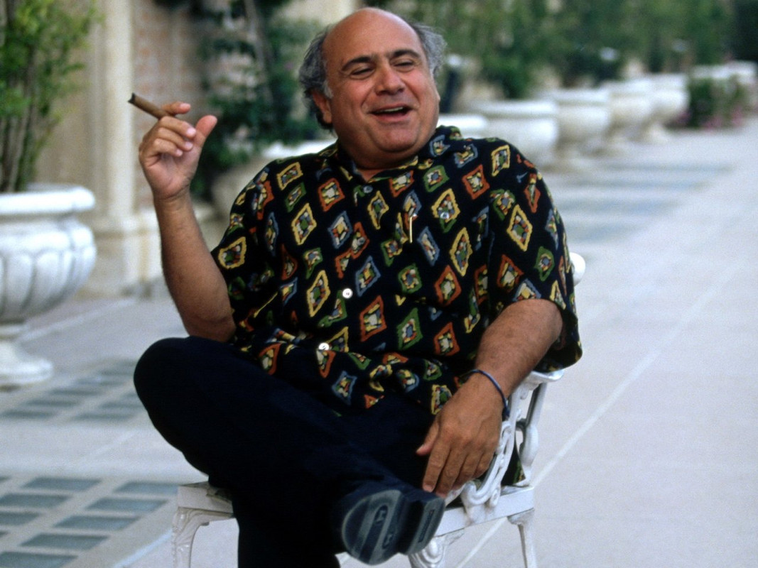 Danny DeVito smoking a cigarette (or weed)
