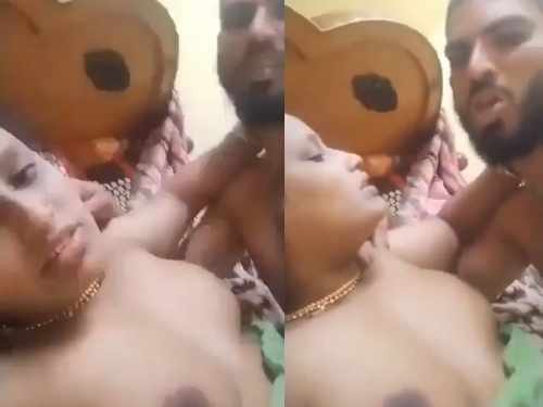 xhemster Telugu wife boob press and pussy fucking viral MMS