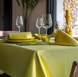 Mantel resinado elegante en comedor moderno