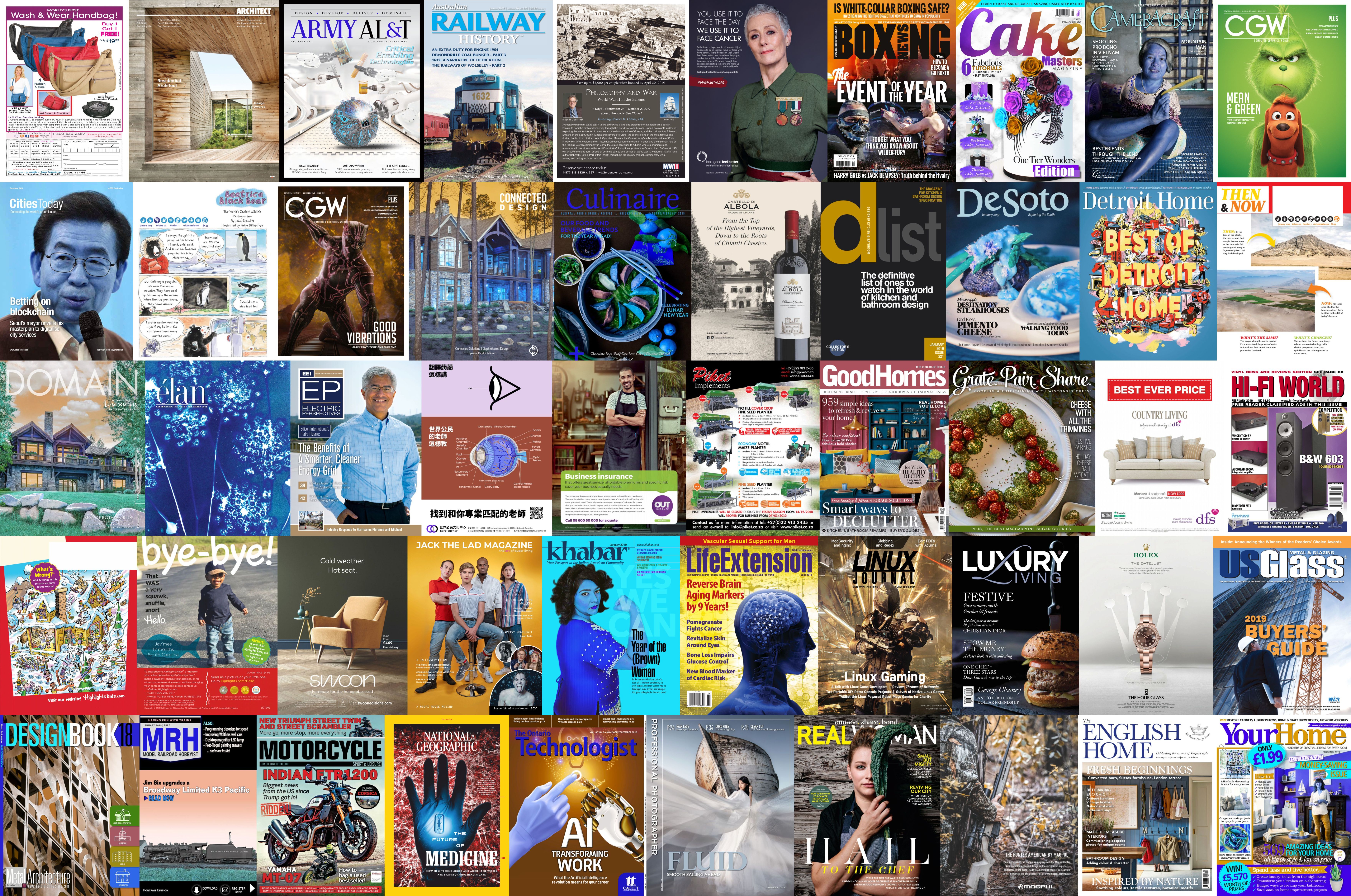 50 Assorted Magazines - January 16 2019