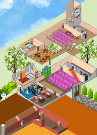 Isometric diagram of Peace Hall