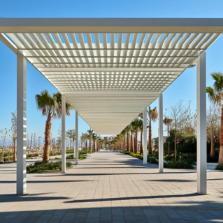 Pérgola bioclimática con sistema automatizado