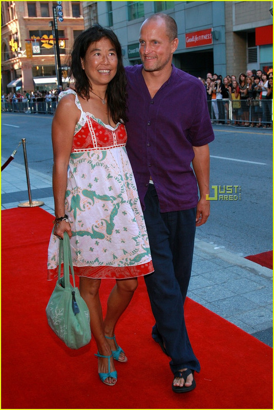 Woody Harrelson with cool, cute, Wife Laura Louie. 