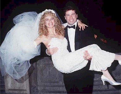 John Travolta met mooie, schattige, gezellige, vrouw Kelly Preston 