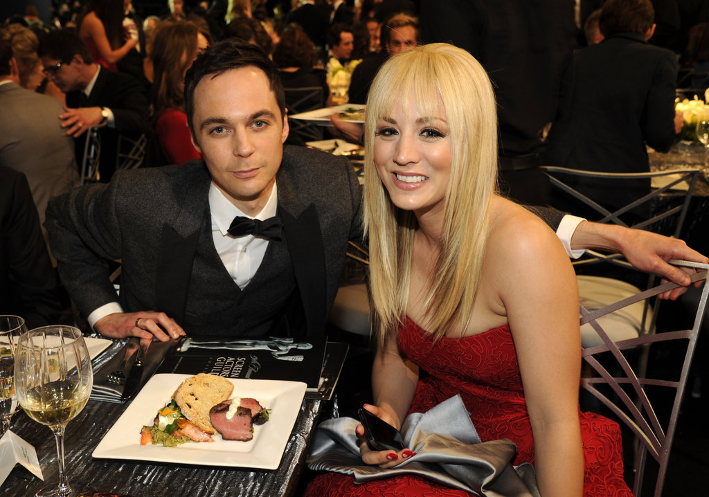 Photo of Jim Parsons  & his friend Kaley Cuoco