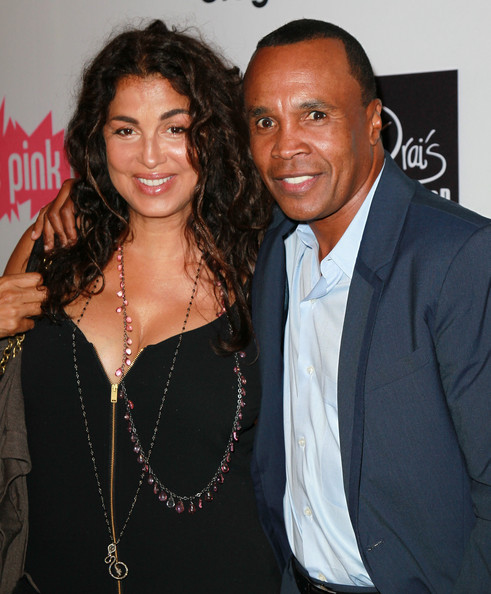 Sugar Ray Leonard with cool, beautiful, Wife Bernadette Robi 