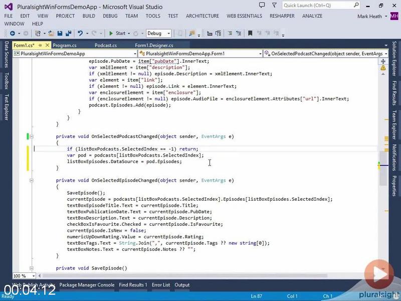 Pluralsight Windows Forms Best Practices