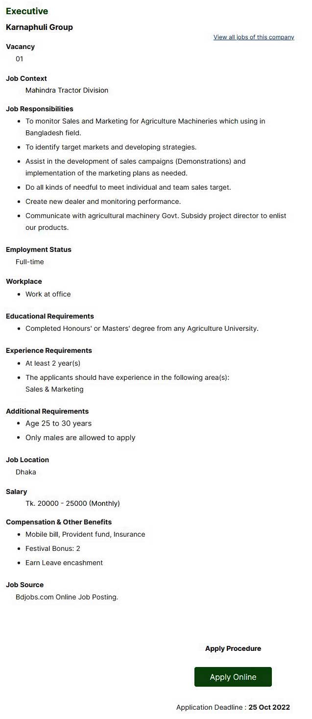 Karnaphuli Group of Company Limited Job Circular 2022