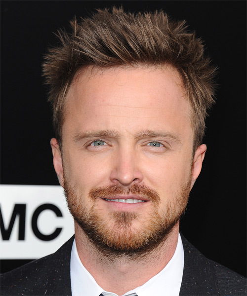 Aaron Paul 2024 Dunkelbraun Haar & leger Haarstil.
