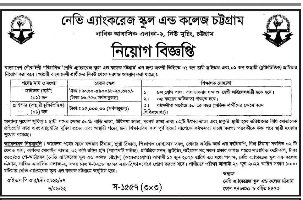Bangladesh Navy Civilian Job Circular 2022