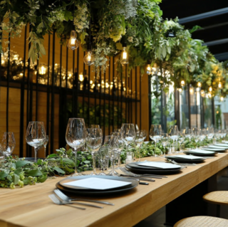 Mesas altas de cristal para eventos