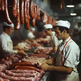 Proceso de ahumado de los frankfurts