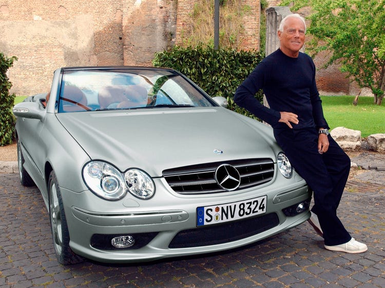 Foto do carro de Giorgio Armani Mercedes Benz