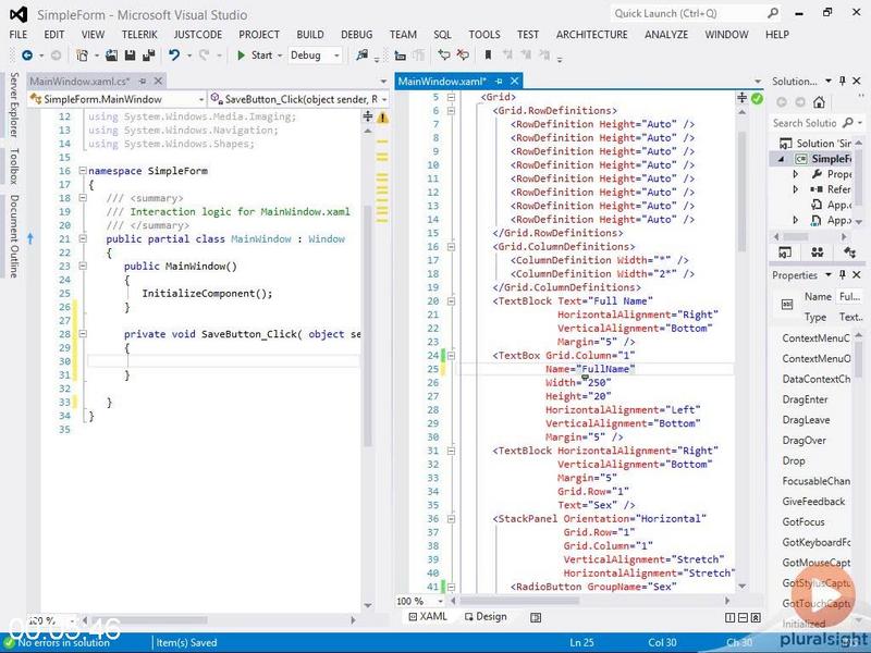 Pluralsight Enterprise WPF with XAML and C from Scratch