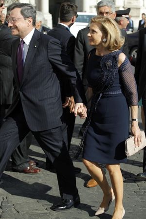 Mario Draghi met vrouw Serena Draghi 
