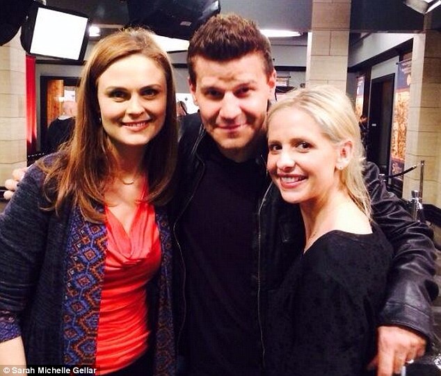 Photo of David Boreanaz  & his friend Sarah Michelle Gellar