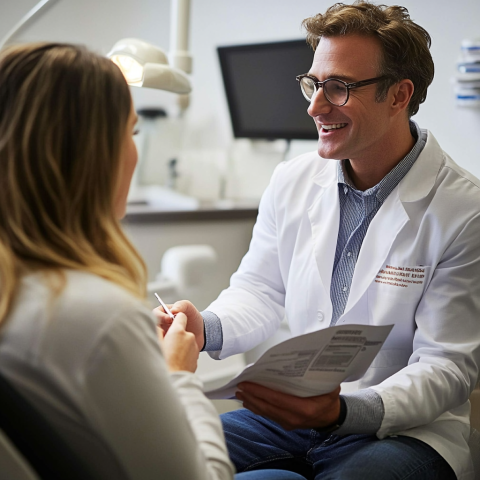 Clinicadentalgranviaalicante-Photo-of-a-dentist-handing-out-a-brochure-or-ex-eefba151-d32c-4e9e-9d26