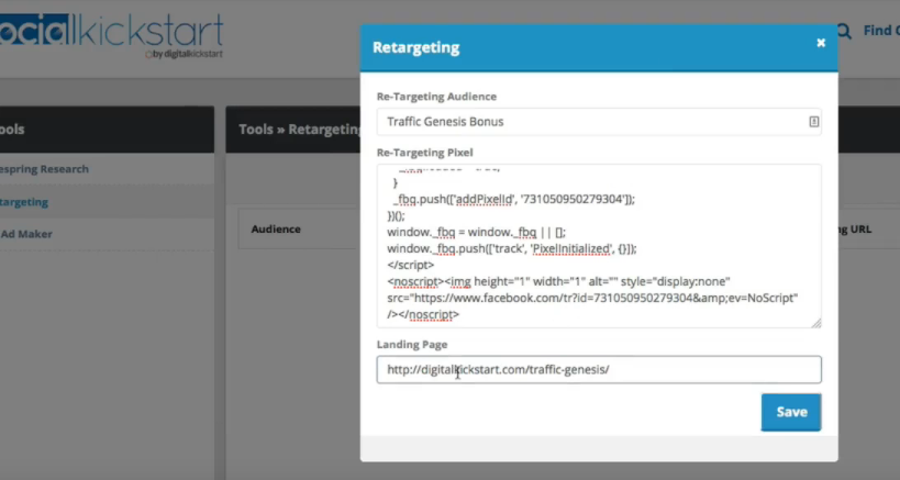 what social kicks retargeting tool does - it is placing that Facebook retargeting pixel on your links what social kicks retargeting tool does - it is placing that Facebook retargeting pixel on your links