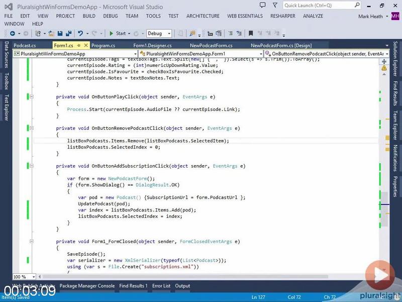 Pluralsight Windows Forms Best Practices