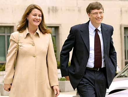 Bill Gates met mooie, vrouw Melinda French 