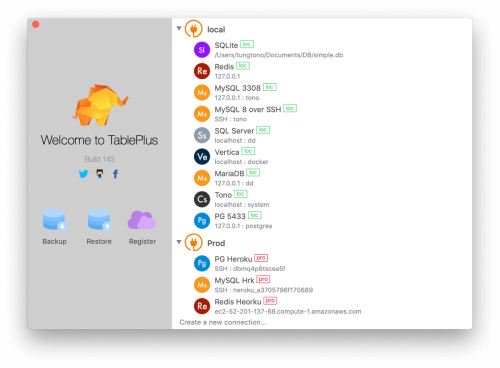 TablePlus 1.0 Build 52