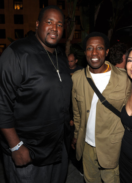 Photo of Wesley Snipes  & his friend Quinton Aaron