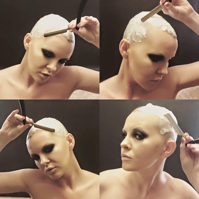Sexy asian bald headshave compilation