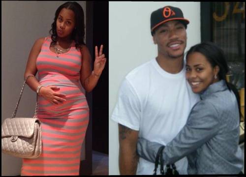 Derrick Rose avec mignonne, femme Mieka Rose 