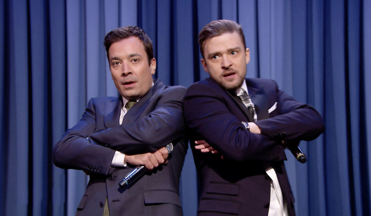 Photo of Jimmy Fallon  & his friend Justin Timberlake