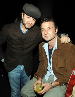 Photo of Liev Schreiber  & his friend Fisher Stevens