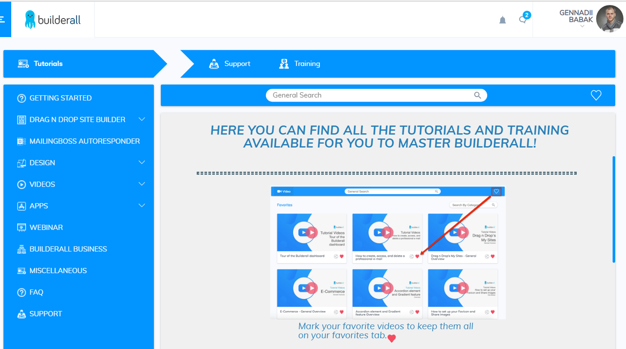 BUILDERALL REVIEW - TRAINING AREA AND VIDEO TUTORIALS BUILDERALL REVIEW - TRAINING AREA AND VIDEO TUTORIALS