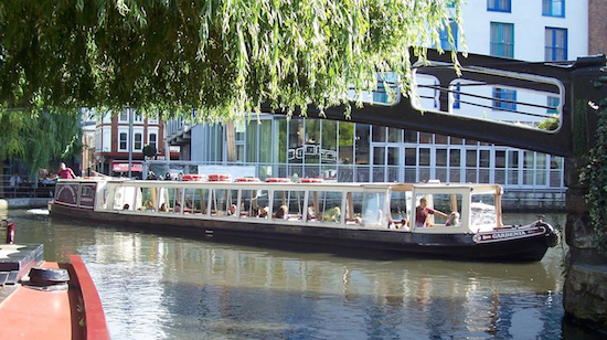 A water bus of the London Waterbus Company