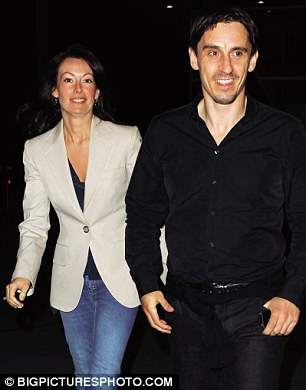 Gary Neville mit schöner, Ehefrau Emma Neville 