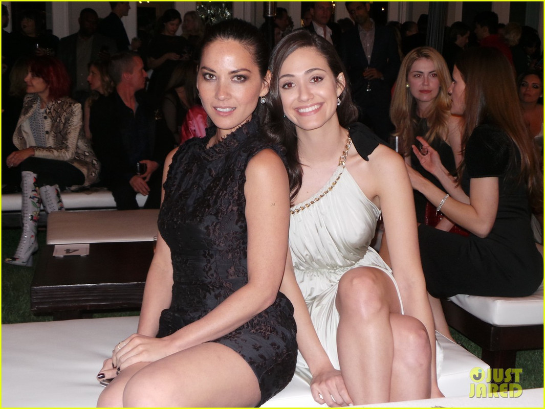 Photo of Emmy Rossum  & her friend Olivia Munn