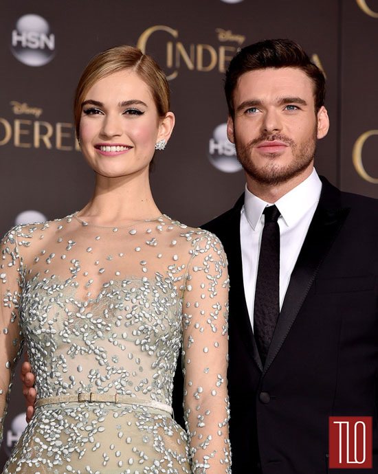 Foto på Lily James  & hennes vän Richard Madden