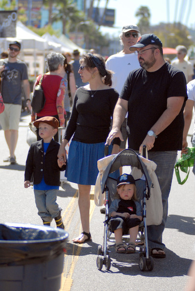 Photo of Mayim Bialik  & her Son   Frederick Heschel Bialik Stone