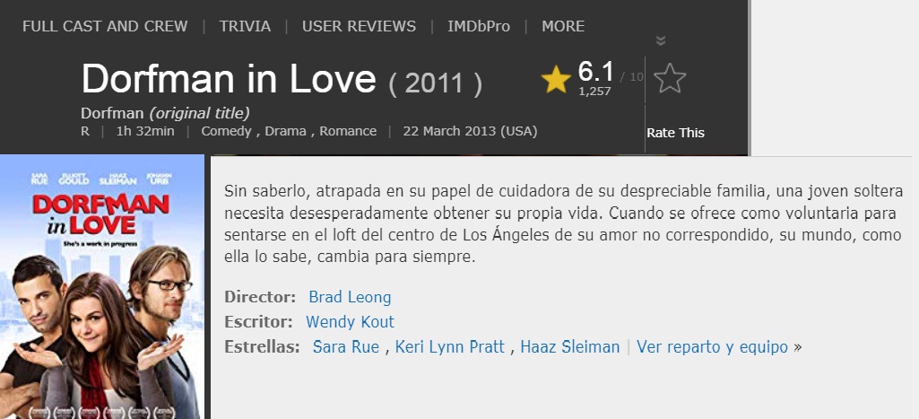 Dorfman in Love 2011 dvdrip latino Dorfman in Love 2011 dvdrip latino