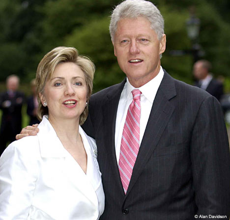 Hillary Clinton mit flamboyanter, Ehemann Bill Clinton 