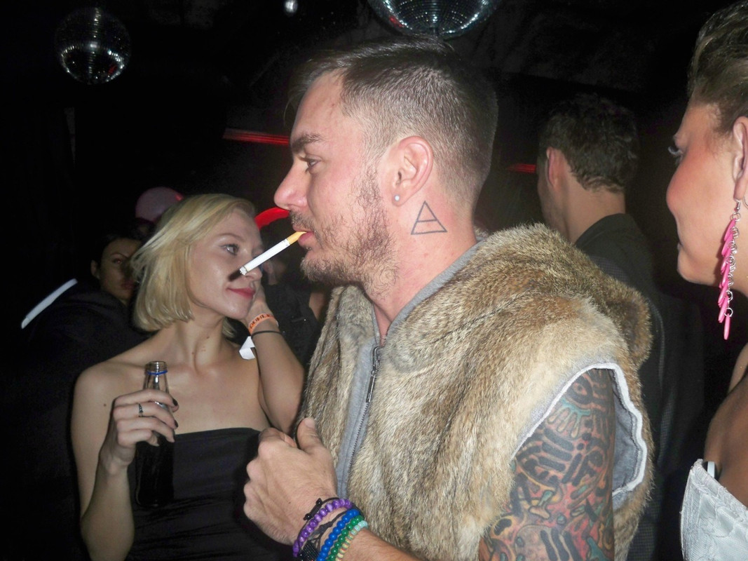 Shannon Leto smoking a cigarette (or weed)
