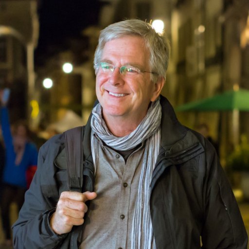 The 68-year old son of father (?) and mother(?) Rick Steves in 2024 photo. Rick Steves earned a  million dollar salary - leaving the net worth at 0.5 million in 2024