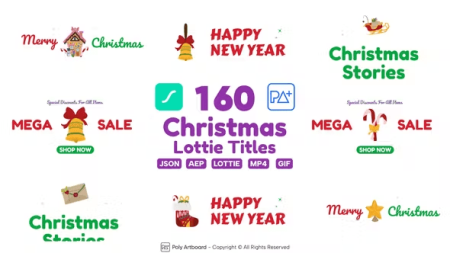 Videohive - 160 Christmas Sale&Greeting Badges - 49280257